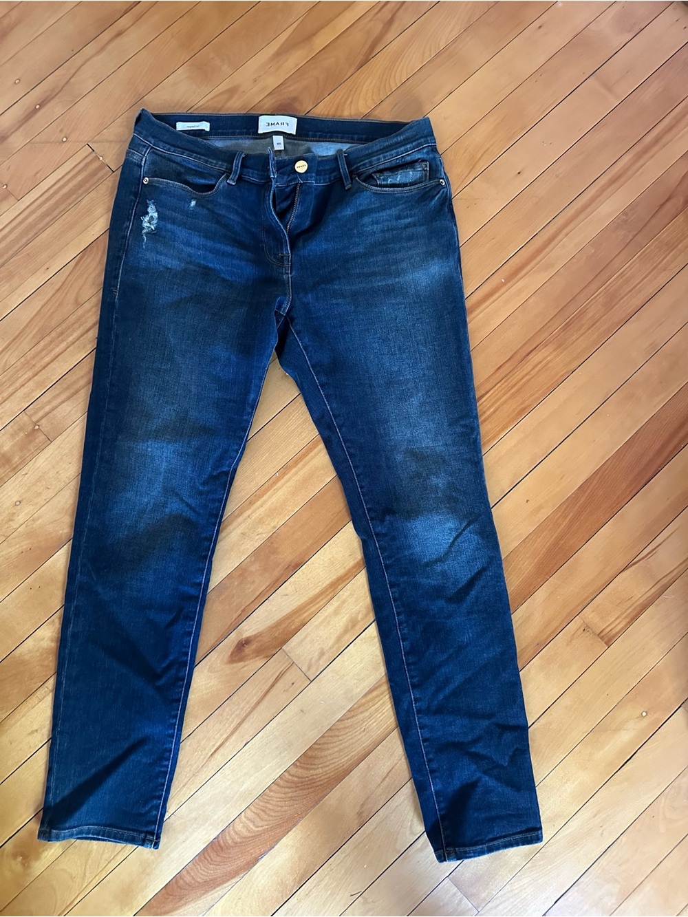 Frame Denim Women's Skinny Jeans in Dark Blue Wash